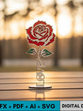 Personalized Rose SVG Love & Flower Cut Files Valentines Day  Anniversary Laser Design Cdr Dxf AI PDF Love Romance Flower
