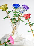 Crystal Glass Rose Bouquet Valentine's Gift, Handmade Crystal Flower for Holiday Home DŽcor, Wedding Anniversary Display FLOWER DELIVERY