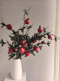 Real touch Pomegranate Branch in Dark Red, Artificial Fruits, Fake Plants, Pomegranate decor, Fake Fruit Stem, Home Lucky Plant Decor faux plants