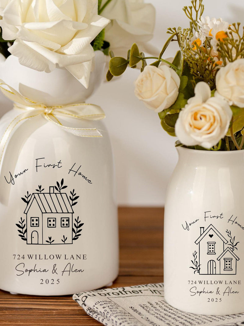 Personalized First Home Gift, Flower Vase for New Home, Housewarming Gift For Couple, My First Home Keepsake Vase, Moving In Gift for Friend house warming flower