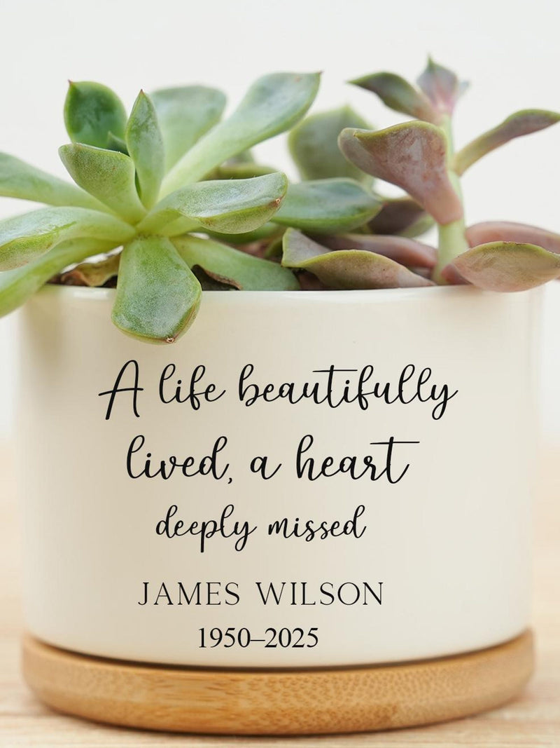 Sympathy Gift Planter, Personalized Memorial Flower Pot, Remembrance Keepsake for Loss or Condolence sympathy flower