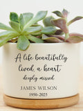 Sympathy Gift Planter, Personalized Memorial Flower Pot, Remembrance Keepsake for Loss or Condolence sympathy flower