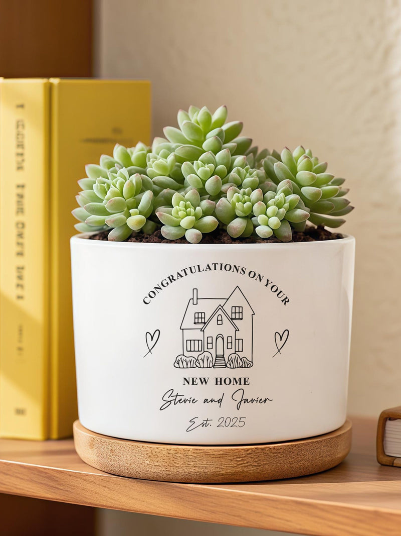 Personalized First Home Gift, Plant Pot for Newlywed, Housewarming Gift For Couple, Moving In Gift for Friend, New Beginnings Gift house warming flower