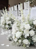 Artificial White Ivory Florals Runner,Wedding Floor Flower Arrangement,Ground Florals wedding flower
