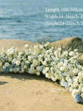 Light Blue White Beach Wedding Floor Arch, Artificial Flower Arrangement Decor silk flower