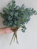 17" Natural Touch Faux Winter Mini Needle Branch-Dusty Slate Green, DIY Christmas Wreath/Home Party decoration/Holiday Gifts for Her faux plants