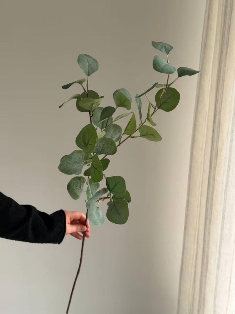 Real touch Green Purple eucalyptus Branch, fake eucalyptus stem for DIY eucalyptus garland, eucalyptus arrangement, Spring Home Decor faux plants