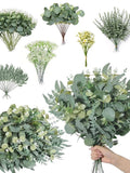 Artificial Eucalyptus Leaves Stems 20/25Pcs Mixed Faux Greenery for DIY Bouquets Floral Arrangements Wedding Decor Home Supplies FLOWER DELIVERY