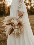 Boho Rust Terracotta Wedding Bouquet, Rustic Bridesmaid bouquet, Boho Terracotta Bridal Bouquet, Fall wedding bouquet, Dried flower bouquet wedding flower