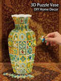 3D Italian Majolica Pattern Puzzle Vase with Stand Ð Unique DIY Home Decor Gift for Flowers Display, House Warming Gift, 3D Fun Assembly Art house warming flower