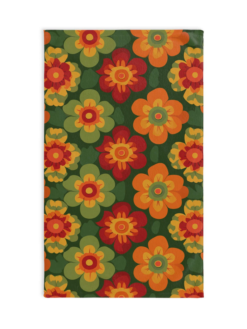 Flower Retro Hand Towel Retro Floral Home Decor Kitchen Idea House Warming Gift Wedding Anniversary house warming gift wedding anniversary house warming flower