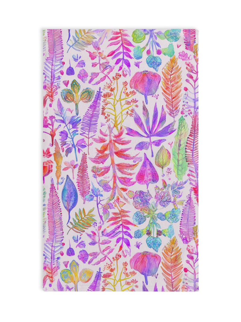 Botanical Design Hand Towel Bright Colors Leaf Home Decor house warming gift wedding anniversary Home Decor Present Botanical Boho Kitchen house warming flower