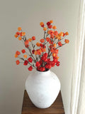 Faux Orange Lantern Fruit Halloween Decoration Stem, Artificial Lantern fruit Branch for Holiday Decor, fake lantern flower branch house warming flower