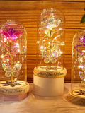 Personalized Galaxy Rose in Glass Dome with LED Light, Galaxy Rose Flower Gifts, Valentine's Day, Eternal Love ANNIVERSARY