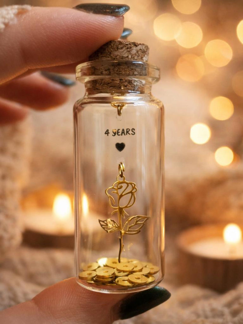 Last Minute 4th Anniversary Gift Ð Flower Anniversary Golden Rose Keepsake Ð Guaranteed Next Day Dispatch ANNIVERSARY