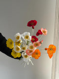 Faux Icelandic Poppies, Silk Poppies For DIY Florals Centerpieces, Fake poppy Floral Arrangement for Wedding, Artificial funeral Flower silk flower