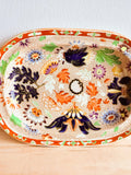 Antique Spode Chrysanthemum Oval Trinket Dish, Made in England, Rare and Collectible flower spore
