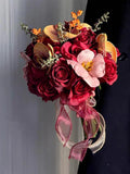 Burgundy & Gold Bridal Bouquet Wedding Bouquet Bouquet