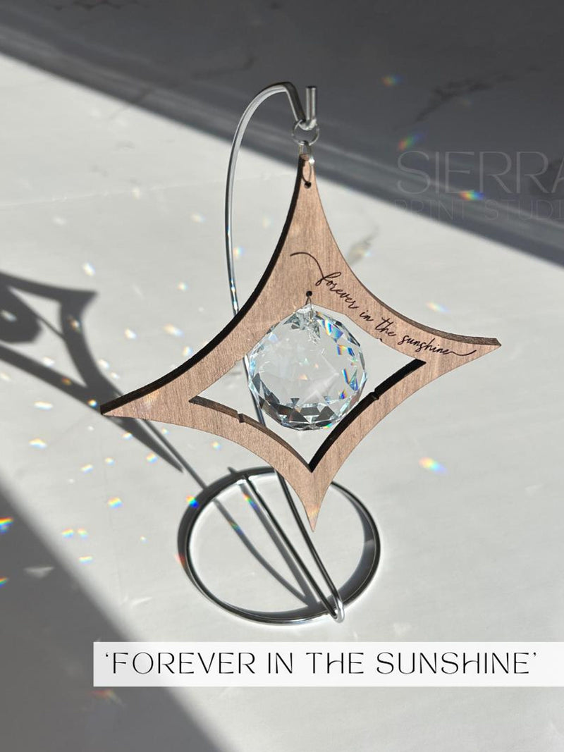Memorial Sympathy Gift Crystal Suncatcher, 'Forever in the Sunshine' Rainbow, Loss of Loved One Bereavement sympathy flower