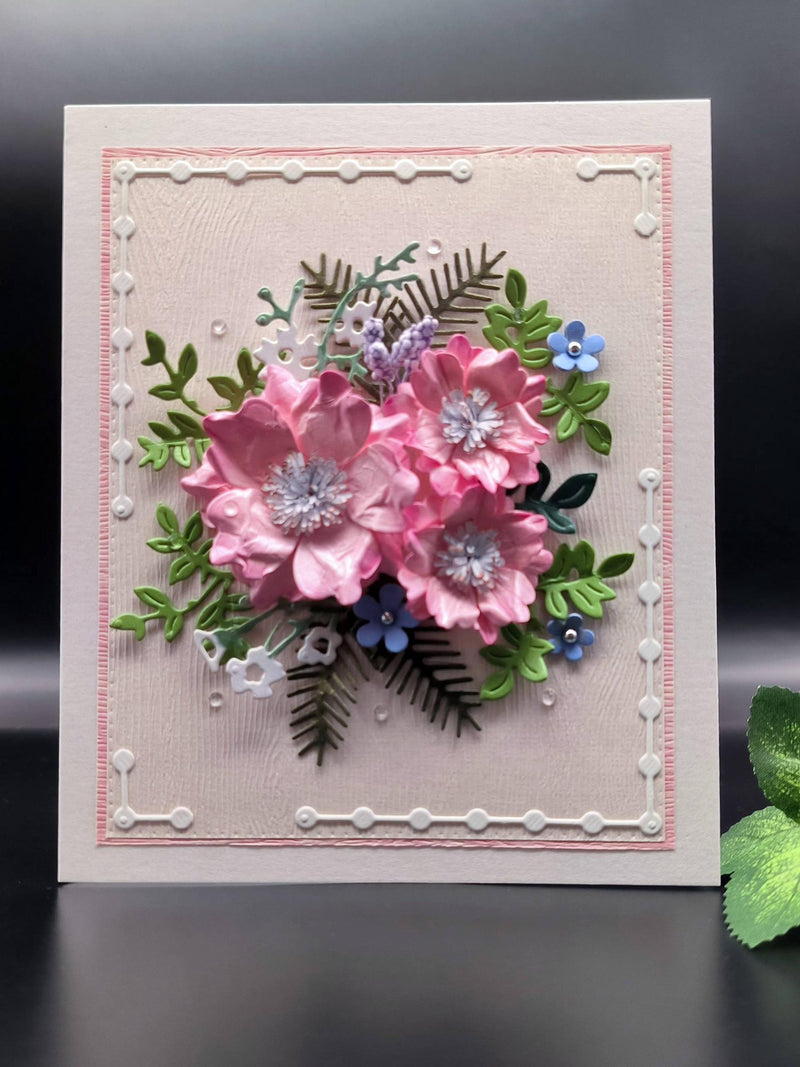 Handmade greeting card with flowers in a gift box : Mother's Day, Birthday, Anniversary FLOWER DELIVERY