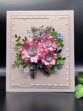 Handmade greeting card with flowers in a gift box : Mother's Day, Birthday, Anniversary FLOWER DELIVERY