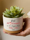 Our First Apartment Flower Pot,Personalized Apartment Warming Gift,Custom New Address Plant Pot,Housewarming Gift For Couple,Home Owner Gift house warming flower