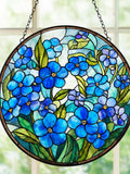 Forget Me Not Stained Glass Suncatcher, Flower Window Hanging, Floral Lover Sun Catcher, Elegant Home Decor, Sympathy Gifts, Memorial Gift sympathy flower