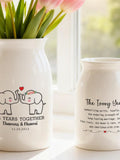 Personalized 14th Ivory Wedding Anniversary Vase, The Ivory Year Plant Pot, Elaphants Pot for Anniversary Gift, 14th Married Gift for Couple ANNIVERSARY