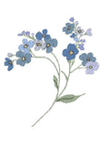 Forget Me Not Blue Flower Stems S Funeral Memorial Floral Sympathy Keepsake Embroidery Design File MULTIPLE SIZES 4x4 5x7 Instant Download sympathy flower