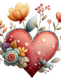 Floral Heart Clipart Set, 24 PNG Romantic Flower Hearts, Valentine Love Graphics, Wedding Decor, Scrapbook Clip Art Love Romance Flower