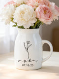 Personalized Wedding Flower Vase, Engagement Gifts, Engaged Flower Vase with Initials, Couple Gifts, Gifts for Newlywed, Bridal Shower Gift wedding flower