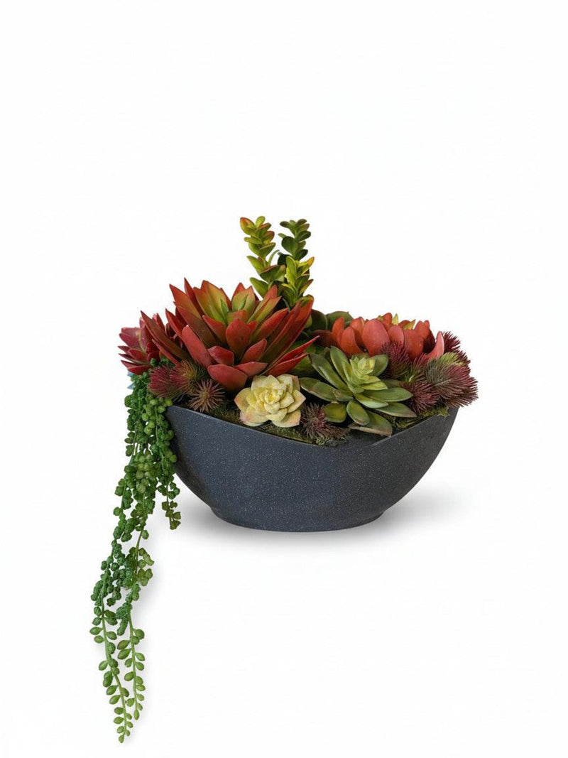 Faux succulent planter ,  tabletop succulent arrangement, potted faux plant, container gardens, faux succulents faux plants