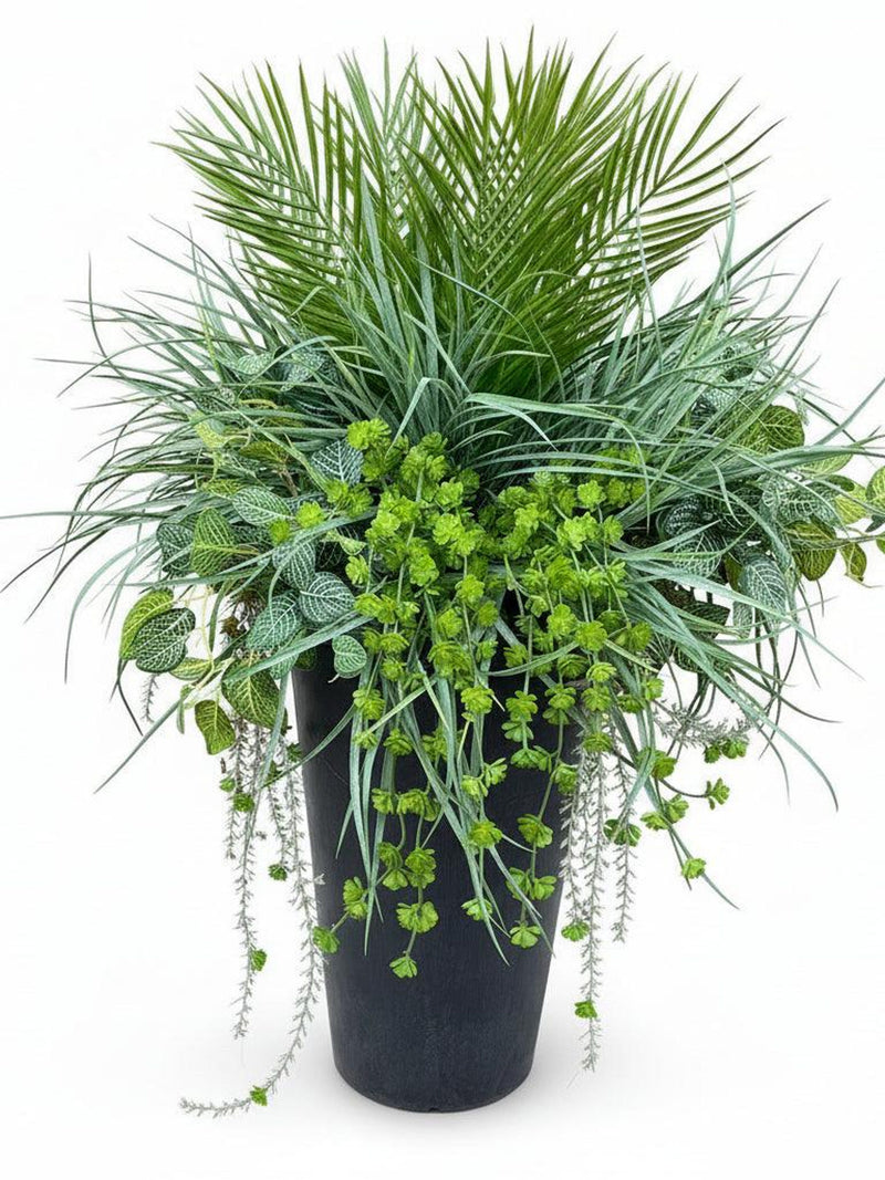 Large Artificial Succulent Drop-In Planter: Realistic No-Maintenance Greenery for porch, Faux Plant Arrangement faux plants