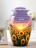 Personalized Sunflower Cremation Urn, Flower Urn for Ashes, Sunset Urn, Memorial Urn for Burial, Sympathy Gift, Baby Urn, Decorative Urn sympathy flower