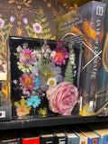 Floral Epoxy Resin Bookend | Pressed Wildflowers and Roses Decor Love Romance Flower