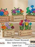 Laser Cut Wooden Flower Bouquet Box, Valentine's Day Gift (Digital Download) ANNIVERSARY