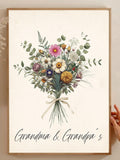 Personalized Digital Gift Card Birth Flower Art Custom Bouquet Last Minute Printable Instant Voucher FLOWER DELIVERY