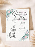 Floral Housewarming Party Invitation Template | Editable Canva Invite | New Home Digital Printable | Pink Floral Greenery house warming flower