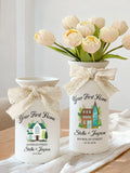 Personalized New Home Gift, First Home Vase, Housewarming Gift for Couples, Custom Moving In Gift, New Home Owners, Flower Vase for Friends house warming flower
