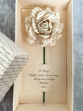 Personalised Cotton Rose - Second Wedding Anniversary Gift for Husband | Handmade Cotton Keepsake ANNIVERSARY