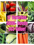 17-Variety Heirloom Organic Garden Seed Pack | 5,800+ Seeds | Homestead & Pantry Garden Starter seeds bulk