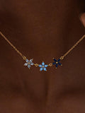 Dainty Flower Birthstone Necklace, Custom Family Birthstone Necklace, Floral Birthstone Pendant, Birthday Gifts for Grandma, Christmas Gifts ANNIVERSARY