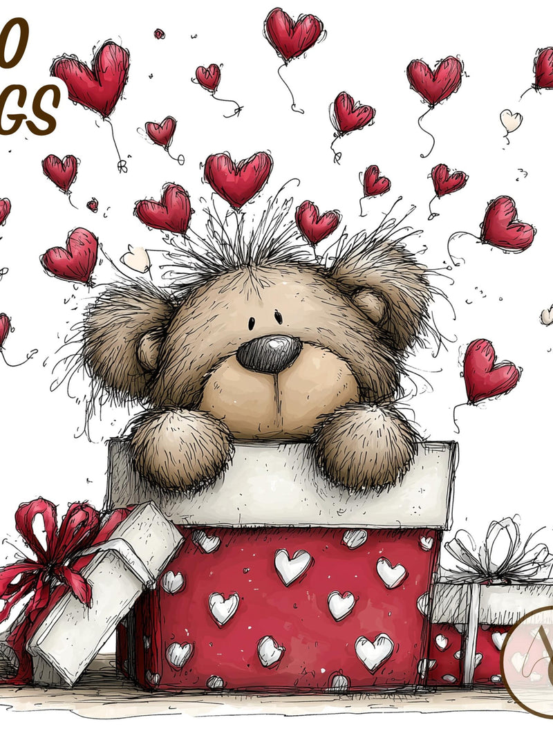 20 Valentine teddy bear clipart, Hearts love JPG, Watercolor whimsical, Cute teddybear, Valentines day stuff toy, Quirky romance animal Love Romance Flower