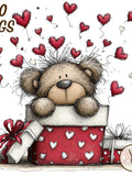 20 Valentine teddy bear clipart, Hearts love JPG, Watercolor whimsical, Cute teddybear, Valentines day stuff toy, Quirky romance animal Love Romance Flower