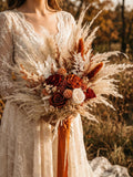 Boho Rust Terracotta Wedding Bouquet, Terracotta Bridesmaid bouquet, Boho Terracotta Bridal Bouquet, Fall wedding bridal bouquet wedding flower