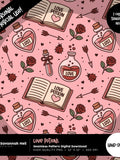 Love Potions Seamless Pattern: Hand-Drawn Romantic Valentine's Day Motifs | 300 DPI Repeating PNG Digital Design Love Romance Flower