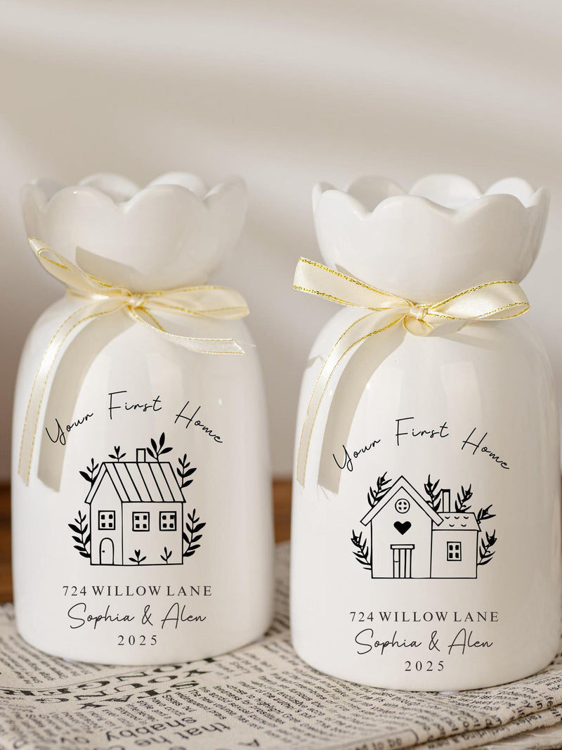 First Home Gift, Personalized First Home Vase, New Home Gift, My First Home Keepsake Vase, Housewarming Gift For Couple, Moving In Gift house warming flower