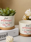 Personalized Housewarming Ceramic Planter, First Apartment Gift house warming flower