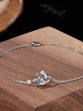 Elegant Alexandrite Bracelet Nature Inspired Flower June Birthstone Bracelet Silver White Gold Delicate Bracelet Anniversary Gift for Women ANNIVERSARY