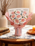 Handmade Crochet Rose Bouquet: Knitted Floral Arrangement, Eternal Home & Wedding Decor Love Romance Flower